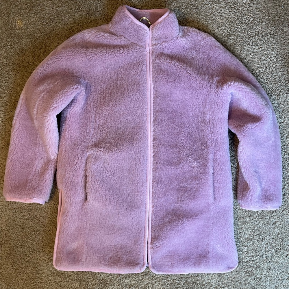J Crew Zip Up Teddy Plush Fleece Coat